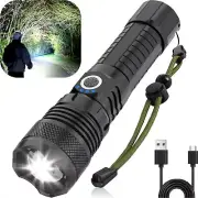 LED RV Flashlights, High Powered 10000 Lumens Tactical Flashlight, Rechargeable,
