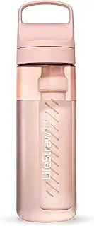 LifeStraw Go Series — BPA-Free Water Filter Bottle for Travel and Everyday Use Removes Bacteria, Parasites and Microplastics, Improves Taste, 22oz Cherry Blossom Pink