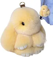 Afurl Plush Keychain, Cartoon Bunny Keyring, Cartoon Plush Rabbit Keyring, Decorative Bag Charm, Portable Hanging Car Interior Decorations for Rear View Mirror
