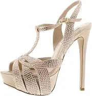 [Steve Madden] Women's Allly T-Strap Pump,Blush Multi,6.5 M US