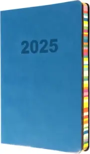 Collins Edge Rainbow 2025 Diary - A5 Week to View Planner - Light Blue - (ED153.