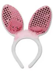 Bunny Rabbit Animal Ears White Pink Anime Cosplay Headband GE-6254