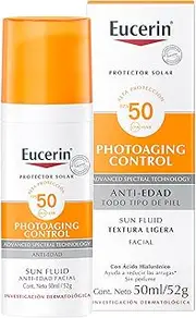 Eucerin Protector solar facial anti edad con ácido hialurónico FPS 50+, Sun, 50 ml