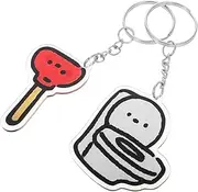 [WATIIFUFU] 2pcs Creative Toilet Series Cute Wallet Keychain Handbag Pendant Keychain Bathroom Key Chain for Business Toilet Keychain Pendant Cute Keychain Funny Keychains Bag Charms Duck