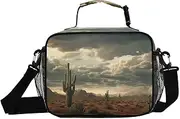 Desert Cactus Nature Insulated Lunch Box for Women Men - Ideal for Work, Picnics - Includes Adjustable Shoulder Strap