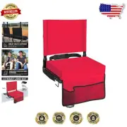 Large Red Bleacher Seats with Comfort Cushion & Back Support - 380 lb Capacity