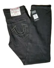 True Religion Geno SN Flap Relaxed Straight Jeans Men's 30 30x32 Black NWT