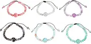 Motion Sickness Bracelets 6Pcs Anti Nausea Wristband Adjustable Sea Sickness Bands Nausea Reliefs Bracelets Beaded String Hand Wristband for Car Sea Airplane Train Travel/1411