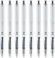 AIHAO Liquid Ink Rollerball pen, Black ink, 8ct, Retractable & Refillable Rolling Ball Pens, Fine Point 0.5mm, Quick Drying for Smooth Writing, Journaling, Note taking, Silent Click Pen.