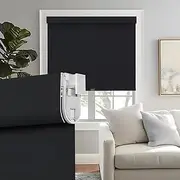 Persilux No Drill No Tools Cordless Blackout Roller Shades Blinds for Windows Free-Stop Pull Down Room Darkening Window Shades, Thermal Insulated Window Blinds for Home, Office (Black, 28" W x 72" H)