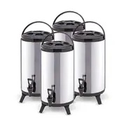 SOGA 4 x 8L Portable Insulated Cold/Heat Coffee Bubble Tea Pot Beer Barrel With Dispenser