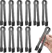 10 Pieces Plastic Serving Tongs for Buffet, Mini Disposable Tongs for Serving Food, Small Catering Tong for Appetizers Ice Barbecue Cookies Sandwich Brunch Party Decorations, 6 inch, Black