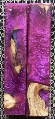 2 Pen Blanks Hybrid Drift Wood Alumilite Resin Fuchsia Glitter