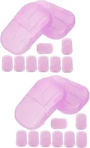 BESPORTBLE Travel Supplies 40 Boxes Soap Outdoor Travel Plastic Purple Hand Travel Soap Slices