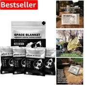 Versatile 4-Pack Mylar Thermal Blankets - Essential for Emergencies & Adventures