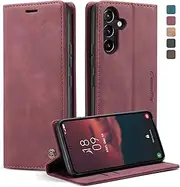 [owlhold] Mobile Phone Case for Samsung Galaxy A54 5G, Premium Leather Case, Soft Vintage Nubuck Leather, Foldable Stand, Flip Case, Card Slot, Stand Function, Shockproof Protective Case for Samsung A54
