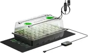 1-Pack 40-Cell Seed Starter Trays with 1 Set of LED Lights and 10"X20.75" Seedli