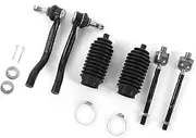 6pcs ABS & Metal Tie Rod Ends Head Joint Front Inner Outer Set Replacement for Honda, Black