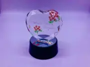 World’s Best Grandma Glass Crystal Light Up Heart, 7 Changing Colors, 3″ Wide x