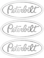 3 Custom White SS Peterbilt 359 Grille Hood Emblem Decal Triaxle Custom logos