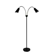 Walter Black and Chrome Flexible Neck Twin Floor Lamp