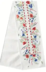 13x72 4th Of July Table Runner Patriotic Red Wildflower Memorial Day decoration