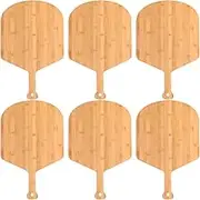 Norme 6 Pcs Bamboo Pizza Peel Paddle and Wooden Cutting Board With Comfortable Handle for Breads, Cheese, Fruit, Vegetables - Easy Storage Oven Accessories (21.9 x 14 Inch)