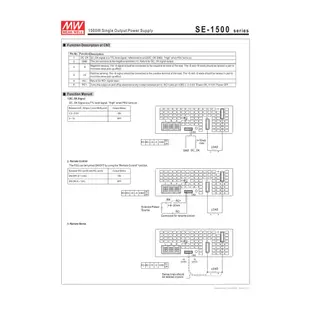 明緯 MW 電源供應器 SE-1500-48 48V 31.3A -HM工業自動化