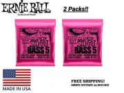 **2 SETS ERNIE BALL SUPER SLINKY ELECTRIC BASS GUITAR STRINGS 2824 (5-STRING)**