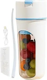 Electric Mixer Bottle | Mixer Juice Blender,Multifunctional with Straw Rechargeable 480Ml Water Bottle for Home Fruit Drinks Sport Camping Travel Juicing Hiking Meal Prep Trips