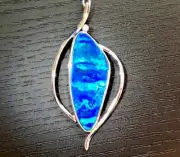 VIDEO Aurora Borealis BIG 15c Black Opal 18k white Gold Diamond Pendant Necklace