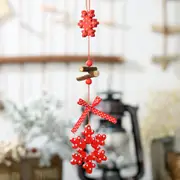 Red Wooden Snowflakes Christmas Hanging Ornament