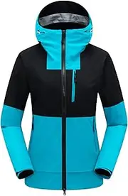 [VIDECOR] Stay Dry and Comfortable with Women's Lightweight Waterproof Breathable Ski Jacket Multiple Pockets for Storage,B-L