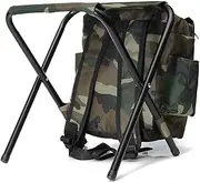 2 in 1 Fishing Stool Backpack Folding Seat Chair Wear-Resistance Tackle Bag for Camping Fishing