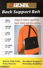 Diesel Back Brace and Support Belt Small to 3-XLarge