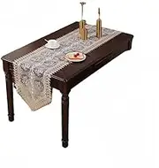 Table Runner Glass Yarn Embroidered Table Runner Lace Coffee Table Napkin Organza Tv Cabinet Cover - Coffee - 45*90Cm