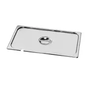 48 x MixRite Stainless Steel Lids with Cut for Spoon 176x108 mm P19000 - P19000-SM