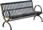 Outdoor Park Bench Antique Bronze Color Retro Outdoor Bench 1.5 Meters Double Bench with Backrest Park Patio Garden Bench