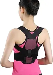 Unisex Invisible Posture Corrector, Anti-Shoulder Hunchback Breathable and Thin Fixing Belt(Black-1,Medium)