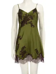 Green Silk Slip Mini Dress