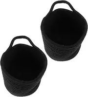 COMPUKAS 2Pcs Cotton Rope Woven Storage Basket Desktop Organizer for Cosmetics Laundry and Craft Supplies Versatile Home Storage