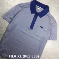 在飛比找蝦皮購物優惠-斐樂 Fila 藍色平紋針織 Ori Polo 衫 T 恤