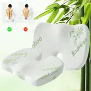 Bamboo Fiber Seat Memory Foam Cushion Hip Back Support Car Posture Office AU