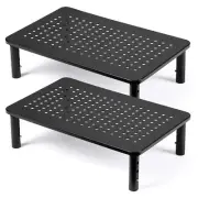 2 Pack Monitor Stand 3 Height Adjustable Desk Riser for Computer Laptop Printer
