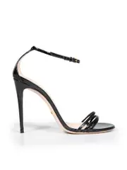 Black Patent Leather Strap Sandals