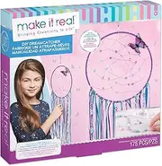 Make It Real - DIY Dreamcatcher. Make Your Own Dream Catcher Arts and Crafts Kit for Tween Girls. Includes Dream Catcher Hoop, Strings and Ribbons, Beads, Butterfly Pin and More