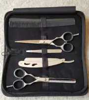 6.5" Professional Salon Hair Cutting Scissors Thinner Barber Shear Razor Kit Set