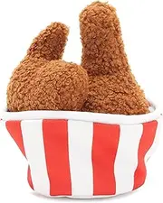Barkbox 2 in 1 Interactive Plush Dog Toy - Rip and Reveal Dog Toy for Medium, & Large Dogs - Stimulating Squeaky Pet Enrichment and Puppy Toys | Bucket o’Fried Licken