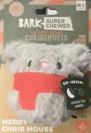 Bark Box Super Chewer Merry Chris Mouse Rip 'n Reveal - M/L, NWT