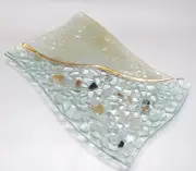 Fused Glass Wavy Pebbled Texture by Cassiani, Murano Italy